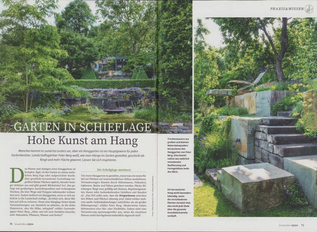 Artikel „Garten in Schieflage - Hohe Kunst am Hang“