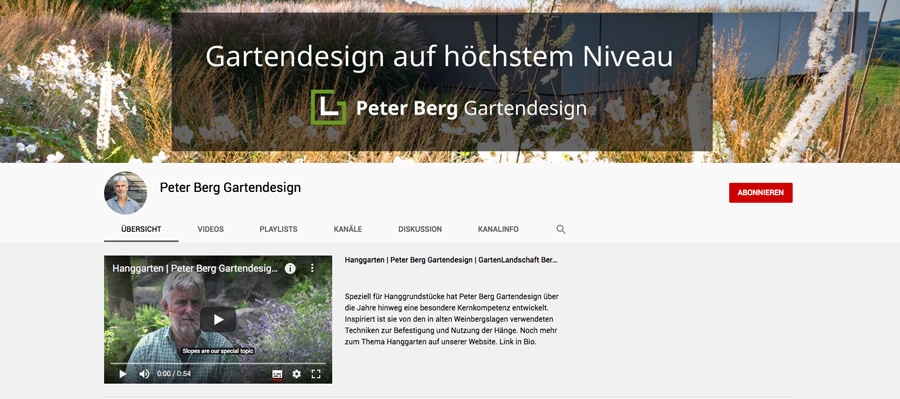 Peter Berg Gartendesign now also on YouTube!